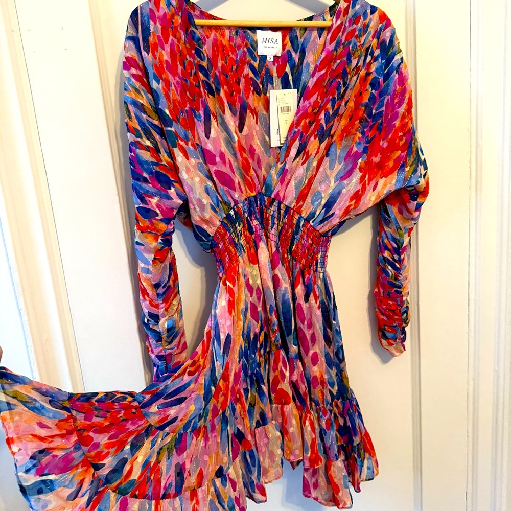 NWT Misa Los Angeles Chiara Dress in color Feather of Corfu | Size S